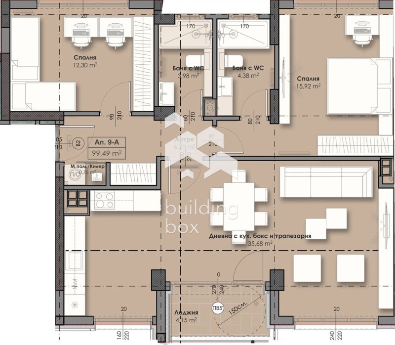 Eladó  2 hálószobás Sofia , Vrabnica 2 , 121 négyzetméter | 64500632 - kép [2]