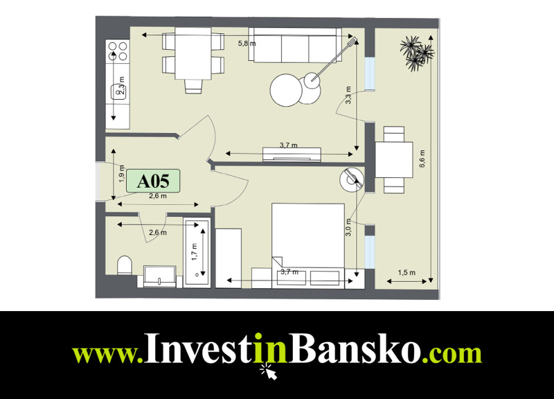 Продава 1-СТАЕН в област Благоевград, гр. Банско - 65 кв.м / 77 000 € » 150 598.91 лв., ГЛОБЪЛ ИНВЕСТМЪНТ ПРОПЪРТИС