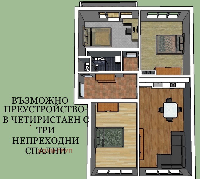 Продава 3-СТАЕН, гр. София, Иван Вазов, снимка 2 - Апартаменти - 54964049