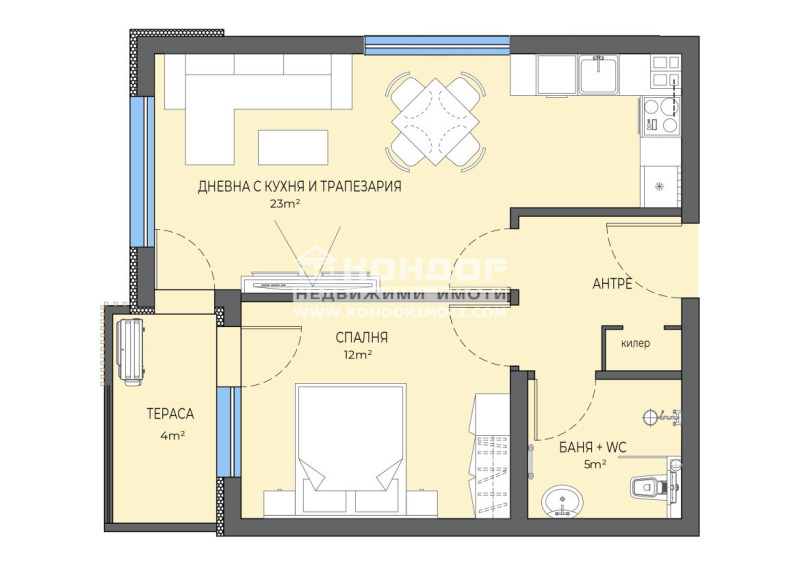 Zu verkaufen  1 Schlafzimmer Plowdiw , Ostromila , 65 qm | 52523080 - Bild [7]