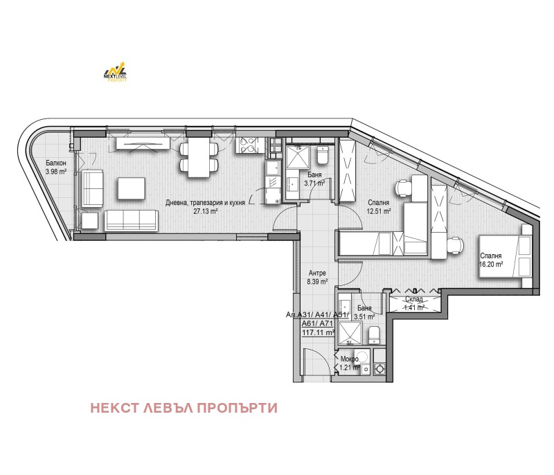 Продава 3-СТАЕН, гр. София, Витоша, снимка 2 - Aпартаменти - 49007582