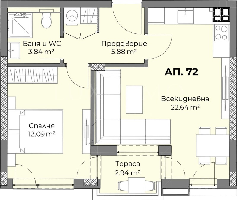 Продава 2-СТАЕН, гр. Пловдив, Христо Смирненски, снимка 4 - Aпартаменти - 48284031