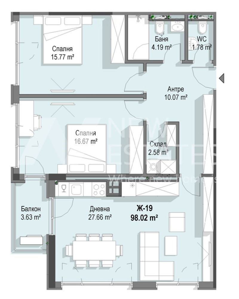 Продава 3-СТАЕН, гр. София, Кръстова вада, снимка 5 - Aпартаменти - 48769504