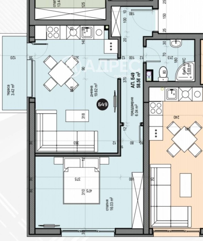 Na prodej  1 ložnice Sofia , Ljulin 5 , 68 m2 | 93381417