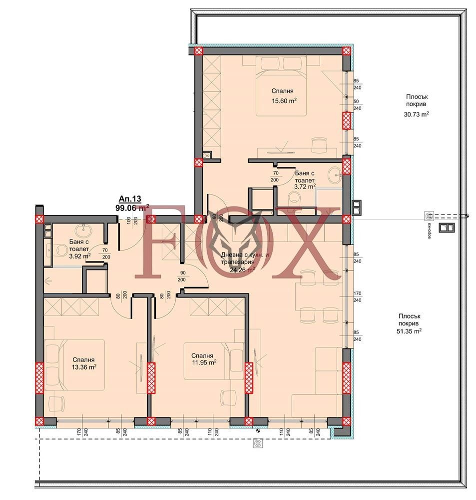 Продава 4-СТАЕН, гр. Варна, м-т Пчелина, снимка 2 - Апартаменти - 53449723
