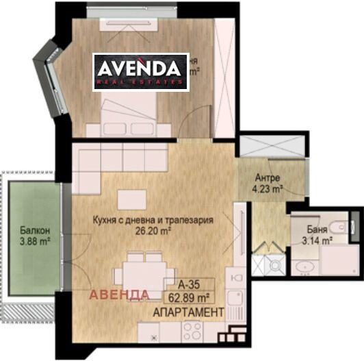 À venda  1 quarto Sofia , Drujba 2 , 76 m² | 75890786 - imagem [3]