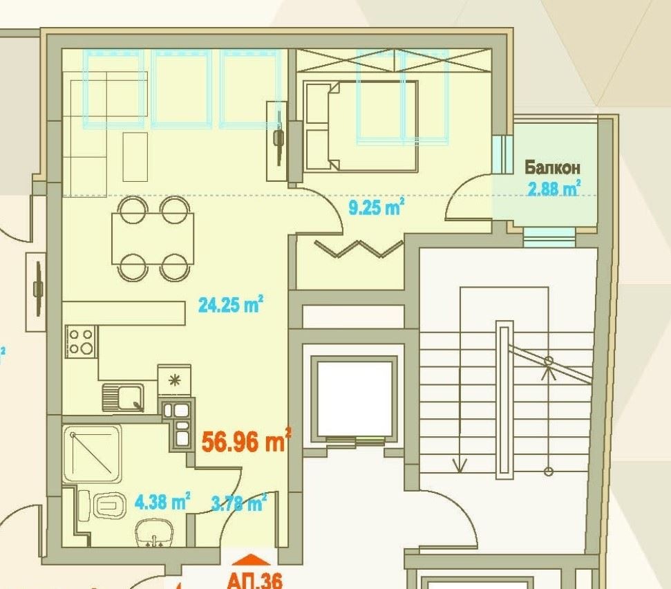 Продава 2-СТАЕН, гр. София, Зона Б-19, снимка 2 - Апартаменти - 53643429