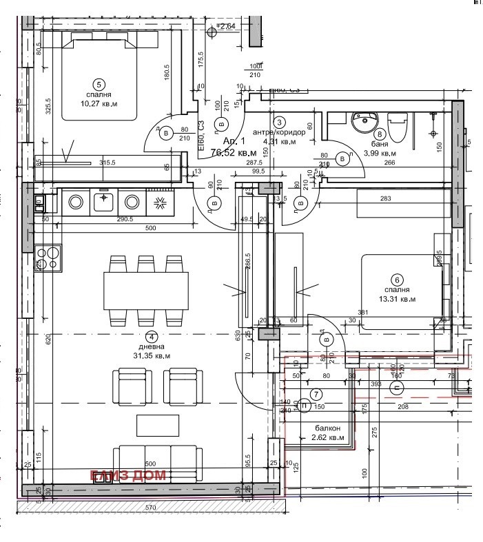 Zu verkaufen  2 Schlafzimmer Warna , Okraschna bolniza-Generali , 91 qm | 91409132 - Bild [6]