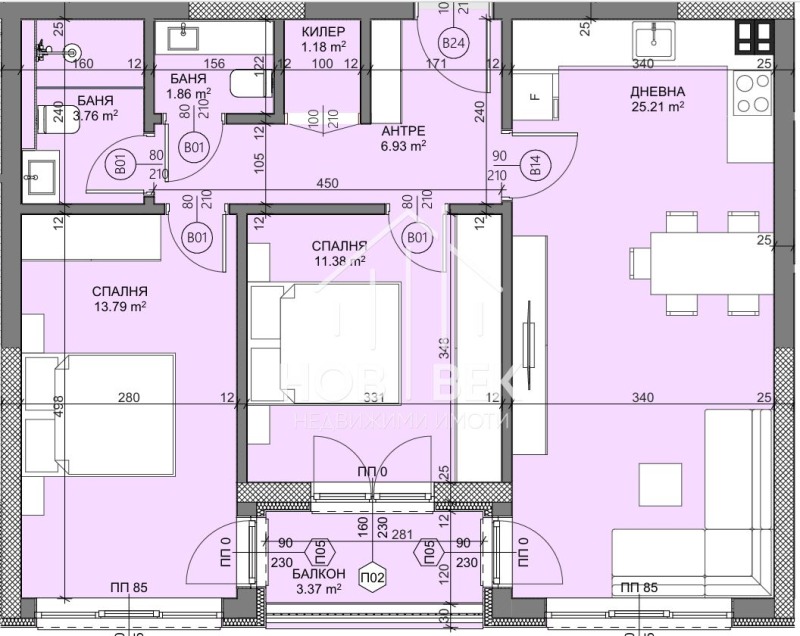 À venda  2 quartos Varna , Vladislav Varnentchik 1 , 93 m² | 90559112 - imagem [2]