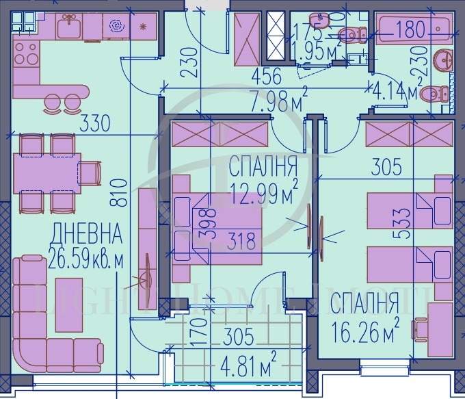 На продаж  2 спальні Пловдив , Каменица 2 , 107 кв.м | 62960999 - зображення [4]