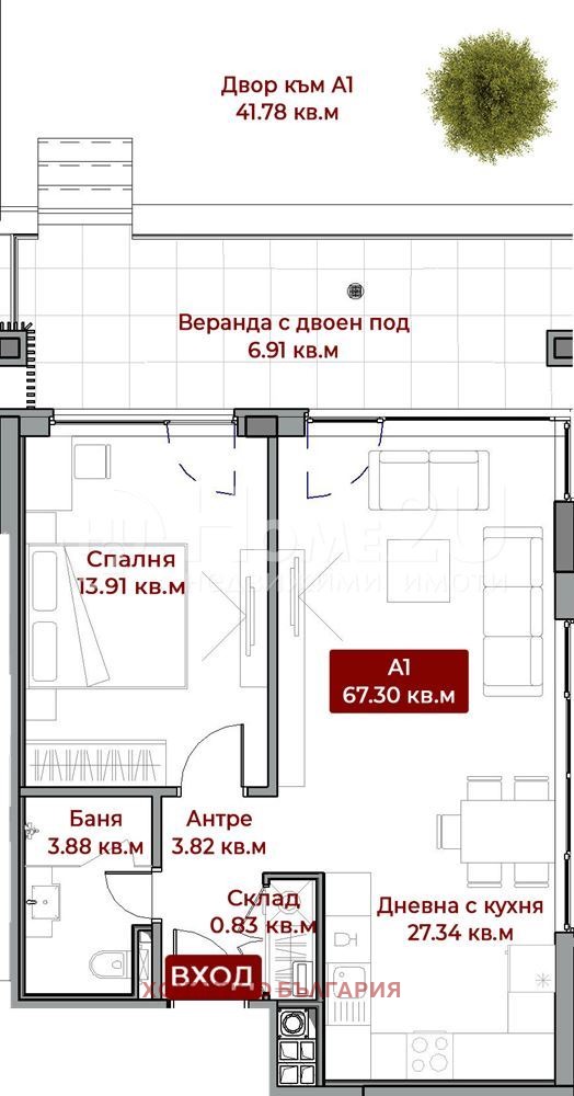 Till salu  1 sovrum Sofia , Bojana , 78 kvm | 44931554 - bild [2]