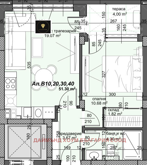 Eladó  2 hálószobás Plovdiv , Trakija , 64 négyzetméter | 70680915 - kép [2]