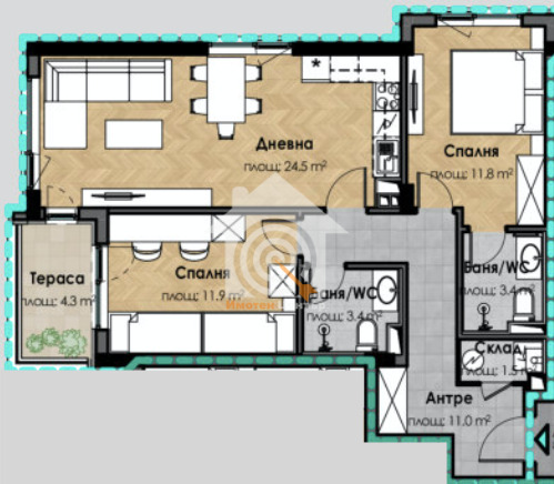 Продава 3-СТАЕН, гр. София, Малинова долина, снимка 7 - Апартаменти - 55282188