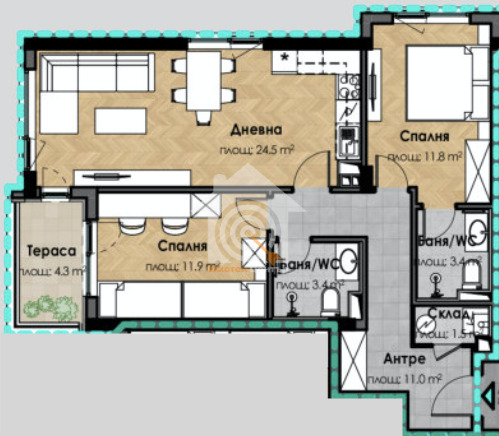 Продава 3-СТАЕН, гр. София, Малинова долина, снимка 7 - Апартаменти - 55282188