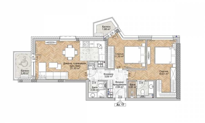 Продава 3-СТАЕН, гр. София, Люлин 8, снимка 2 - Апартаменти - 52353285