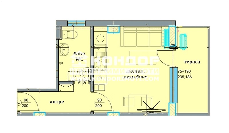 À venda  Estúdio Plovdiv , Hristo Smirnenski , 40 m² | 60176404 - imagem [5]