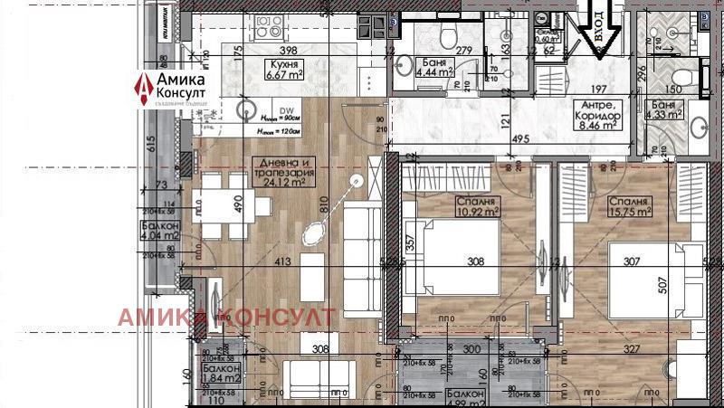 Eladó  2 hálószobás Sofia , Manastirski livadi , 111 négyzetméter | 36107445 - kép [2]