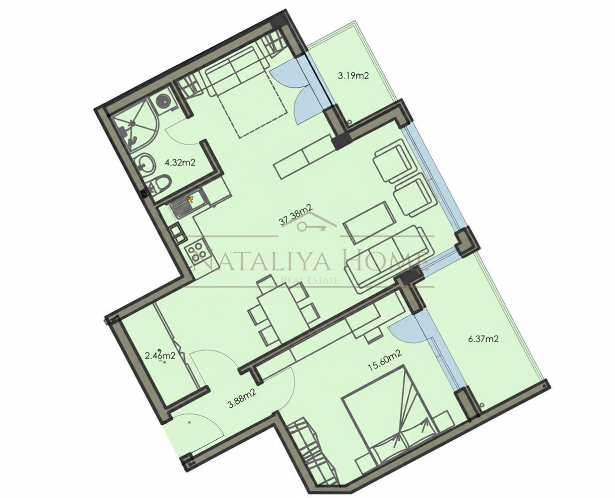 Продава 2-СТАЕН, гр. Бургас, Изгрев, снимка 2 - Апартаменти - 54463684