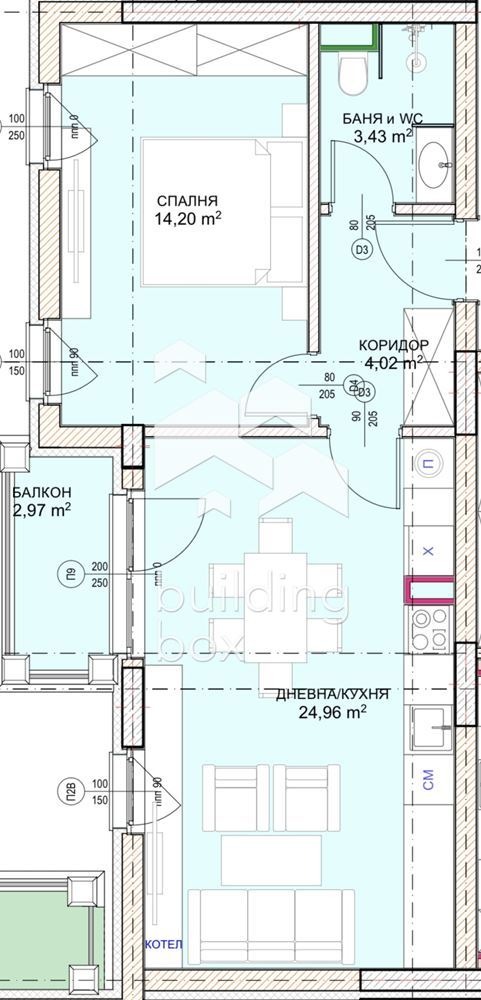 In vendita  1 camera da letto Sofia , Malinova dolina , 70 mq | 85114306 - Immagine [4]