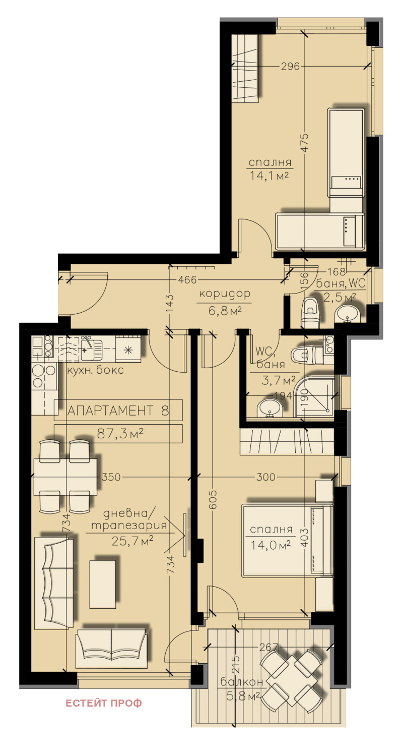 Продава 3-СТАЕН, гр. София, Бояна, снимка 3 - Aпартаменти - 48152985