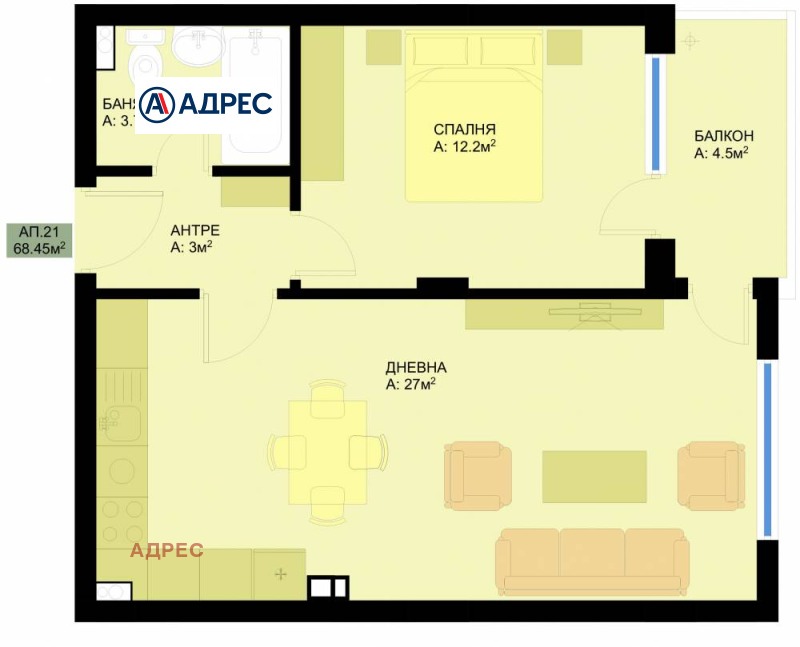 Продается  1 спальня Варна , Гранд Мол , 69 кв.м | 78354976 - изображение [2]