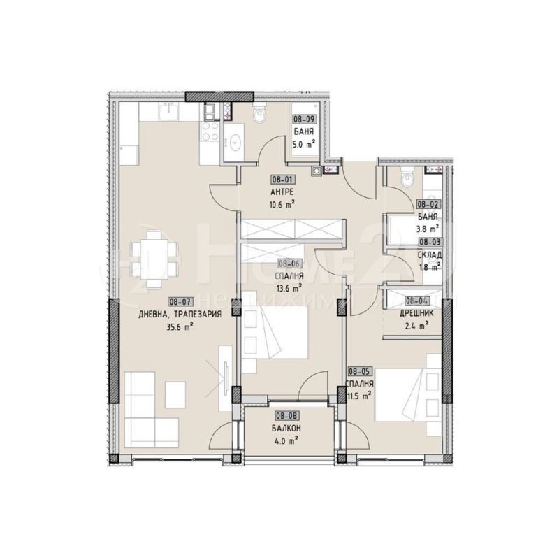 Продается  2 спальни София , Малинова долина , 122 кв.м | 45895963 - изображение [4]