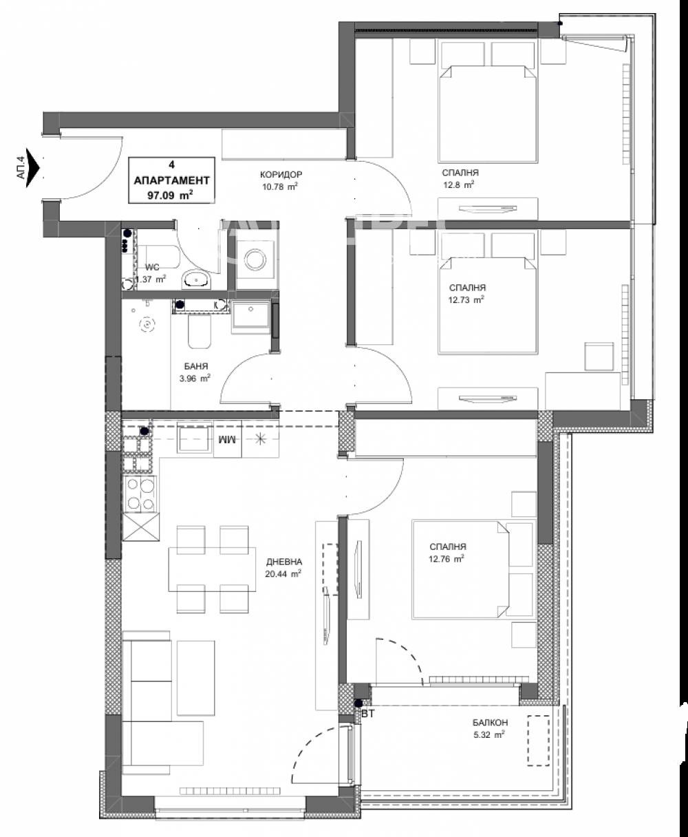 Продава МНОГОСТАЕН, гр. София, Обеля 2, снимка 4 - Апартаменти - 54602664