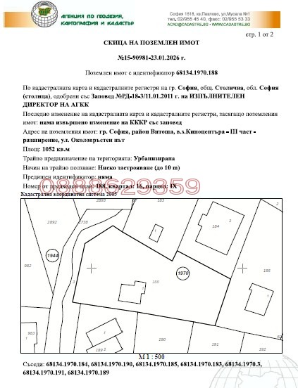 Продава ПАРЦЕЛ, гр. София, в.з.Киноцентъра 3 част