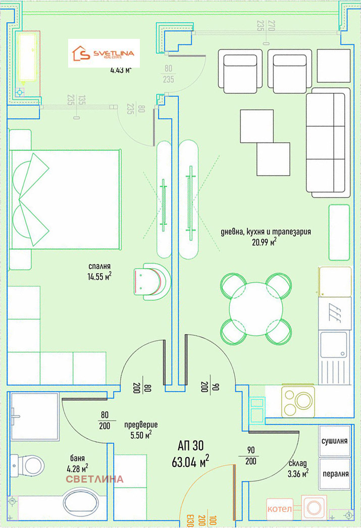 Продава 2-СТАЕН, гр. София, Малинова долина