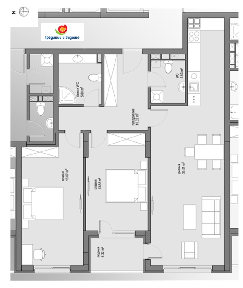 Myytävänä  2 makuuhuonetta Sofia , Malinova dolina , 126 neliömetriä | 48575257 - kuva [2]