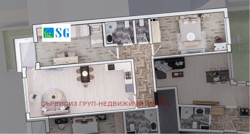 Продава 3-СТАЕН в град София, Стрелбище - 130 кв.м / 370 465 € » 724 566.56 лв., СЪРВИСИЗ ГРУП-НЕДВИЖИМИ ИМОТИ