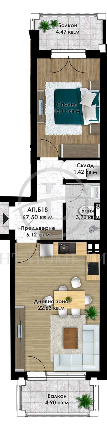 Till salu  1 sovrum Plovdiv , Ostromila , 79 kvm | 98314700 - bild [5]