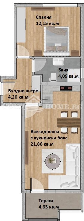 Til salg  1 soveværelse Plovdiv , Hristo Smirnenski , 67 kvm | 92183076 - billede [2]