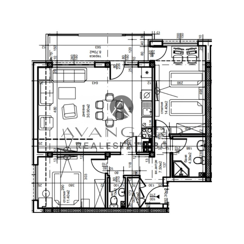 Продава 3-СТАЕН, гр. Пловдив, Кючук Париж, снимка 3 - Aпартаменти - 42837324