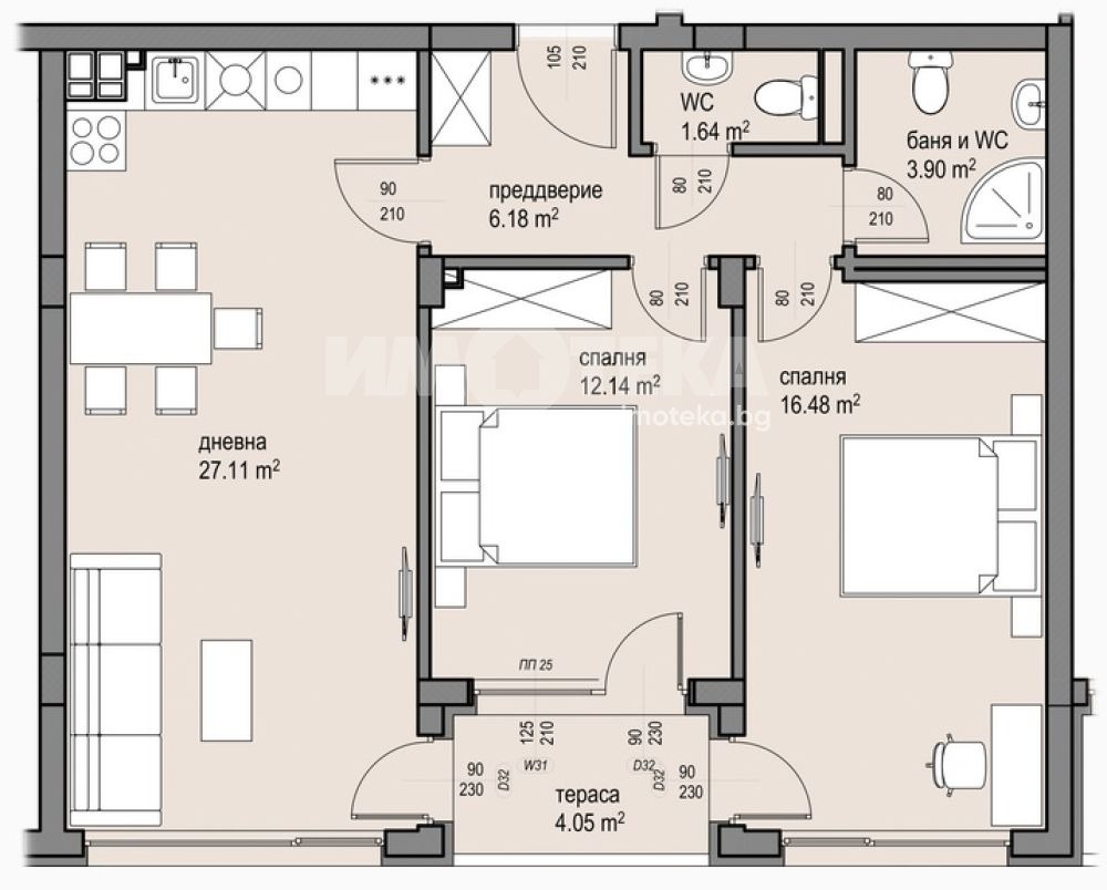 Продава 3-СТАЕН, гр. София, Малинова долина, снимка 4 - Апартаменти - 54864070