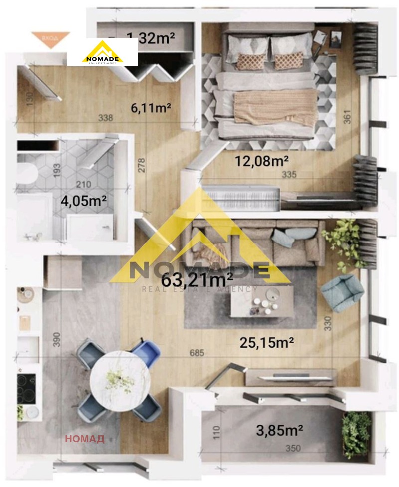 Satılık  1 yatak odası Plovdiv , Trakiya , 73 metrekare | 99044625 - görüntü [3]
