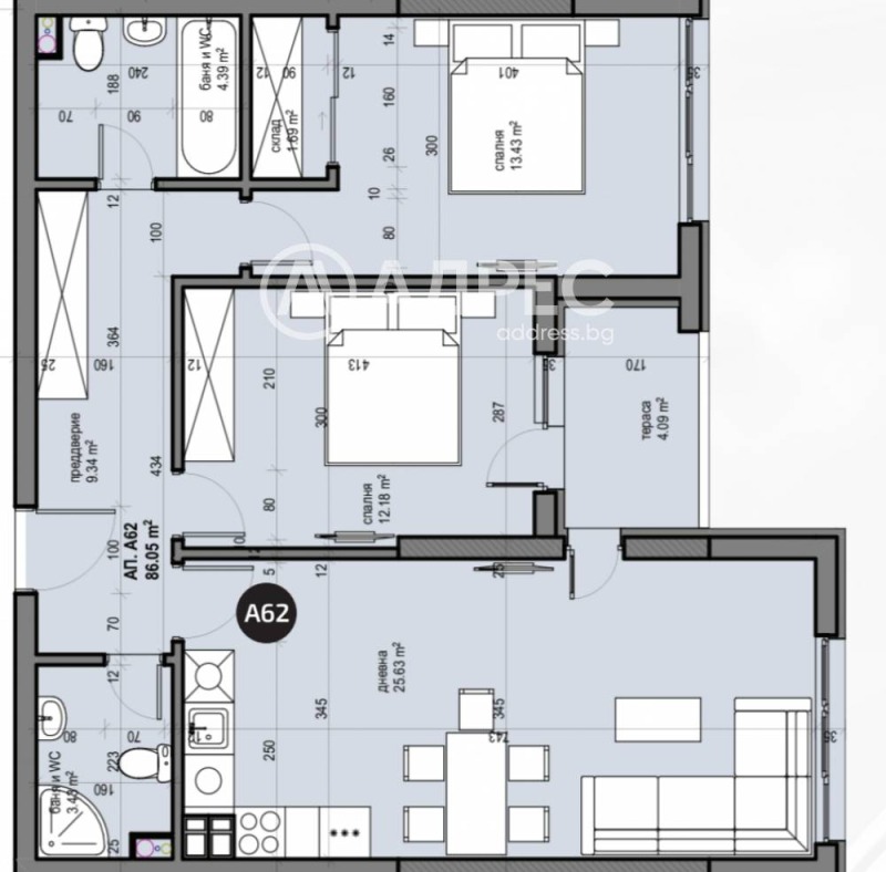 Te koop  2 slaapkamers Sofia , Ljulin 5 , 101 m² | 15458322