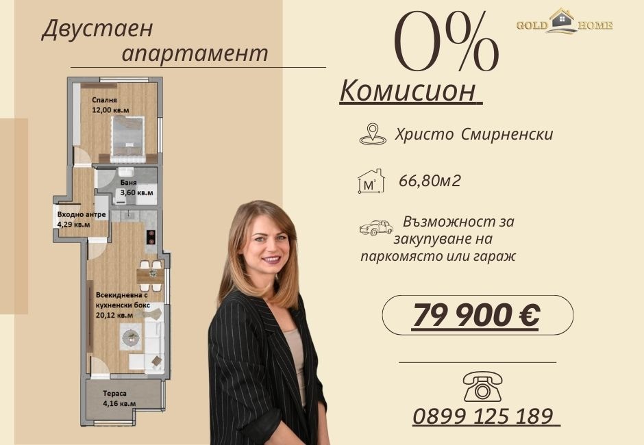 Продава 2-СТАЕН, гр. Пловдив, Христо Смирненски