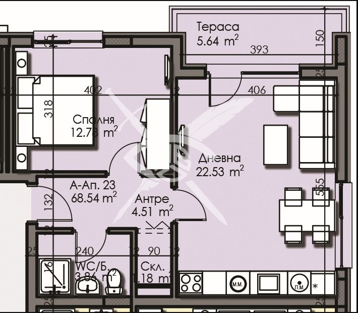 Till salu  1 sovrum Burgas , Izgrev , 68 kvm | 16212632