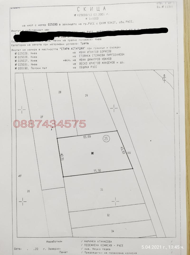 Продава ПАРЦЕЛ, гр. Русе, в.з. Касева Чешма