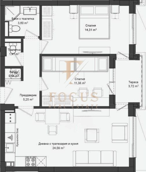 Продава 3-СТАЕН, гр. Пловдив, Гагарин, снимка 2 - Aпартаменти - 49531626