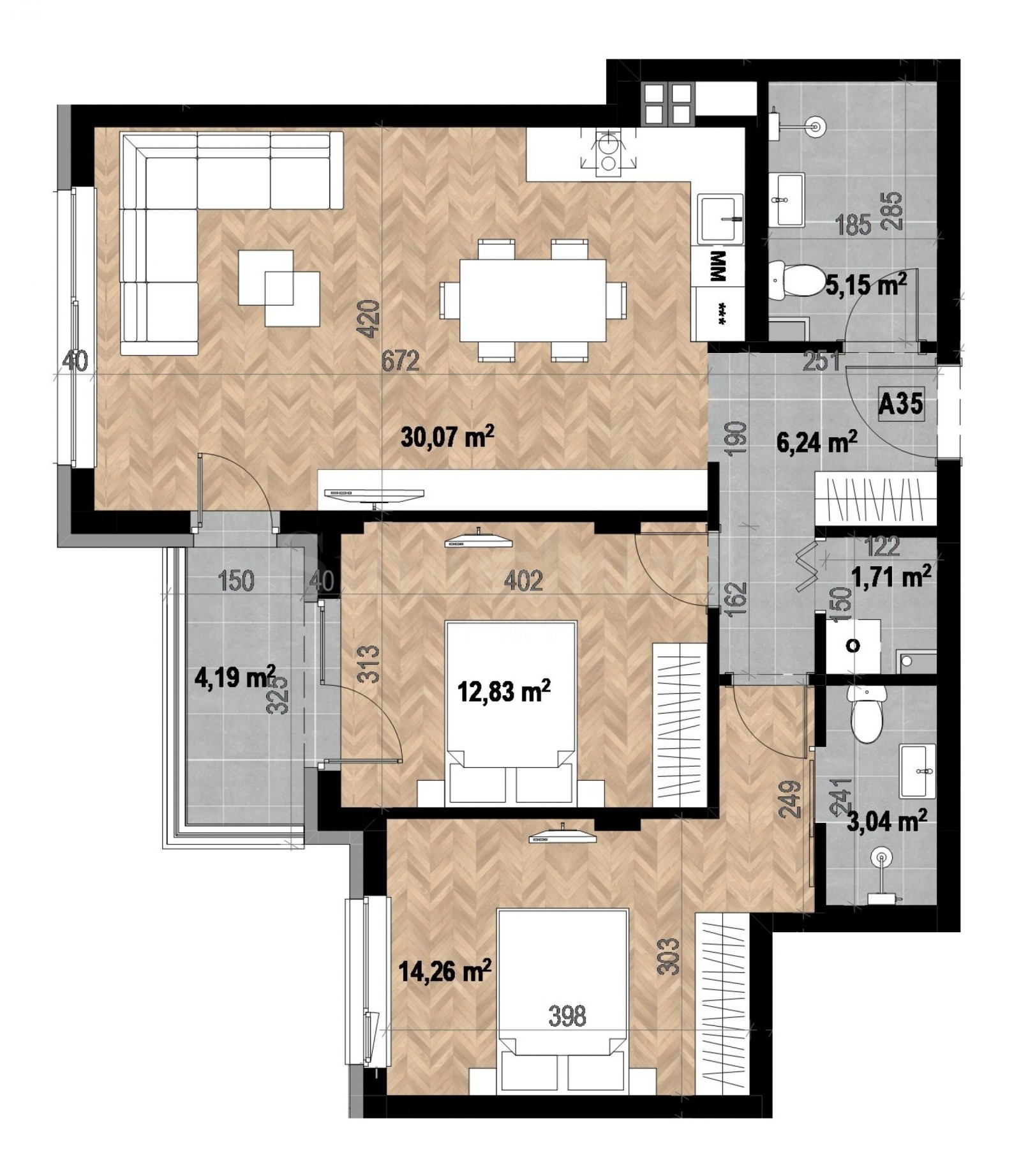 Продава 3-СТАЕН, гр. София, Кръстова вада, снимка 3 - Апартаменти - 53828733