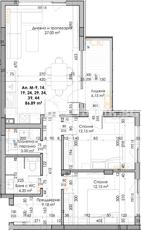 Продава 3-СТАЕН, гр. Пловдив, Южен, снимка 2 - Aпартаменти - 49432351