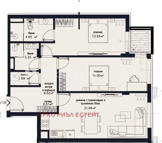 Zu verkaufen  2 Schlafzimmer Sofia , Zona B-5 , 102 qm | 90002533 - Bild [4]
