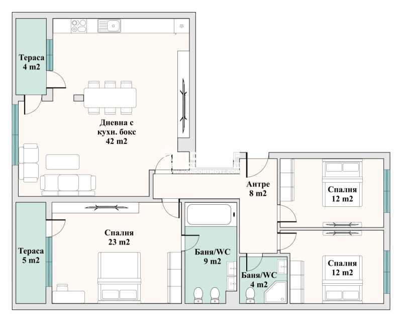 For Sale  3+ bedroom Plovdiv , Tsentar , 170 sq.m | 71369468 - image [10]