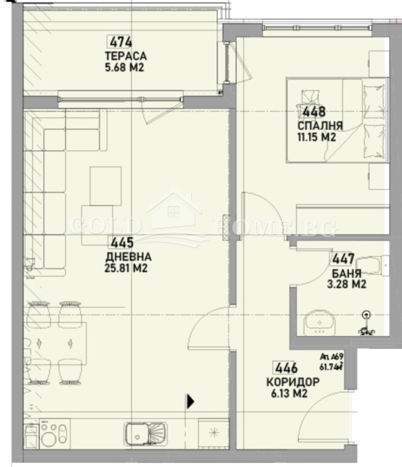 Продава 2-СТАЕН, гр. Пловдив, Беломорски, снимка 2 - Апартаменти - 53534634