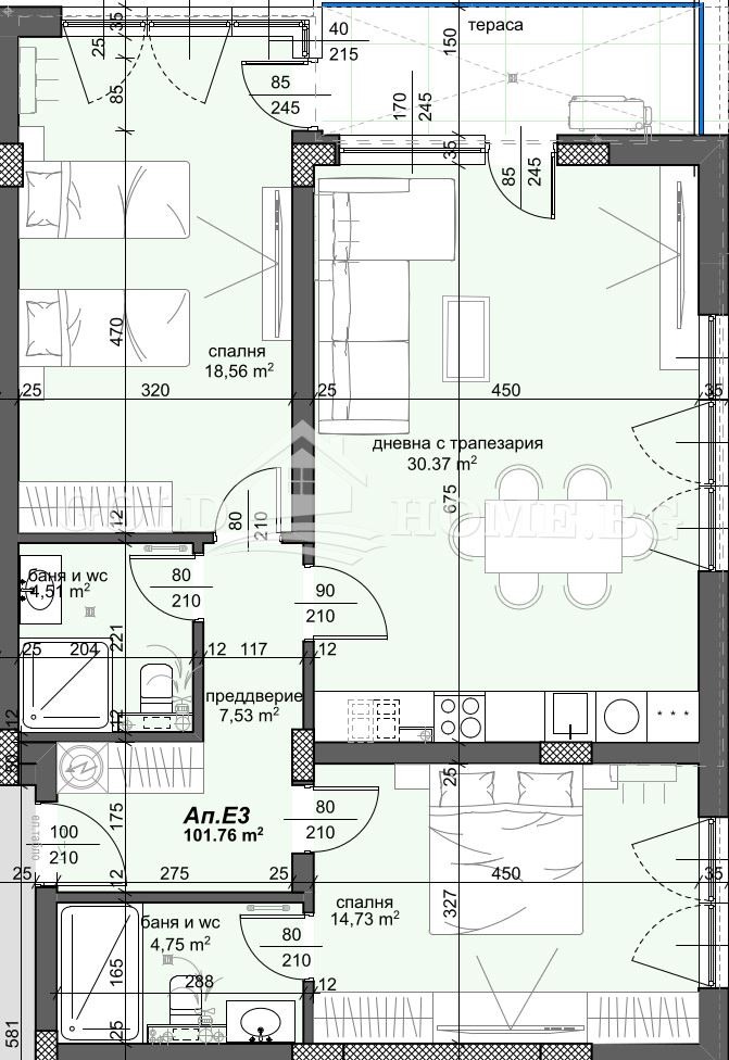 Продава 3-СТАЕН, гр. Пловдив, Тракия, снимка 2 - Aпартаменти - 46704495