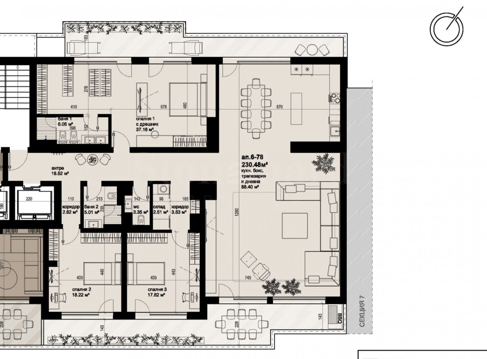 Продава 4-СТАЕН, гр. Бургас, Изгрев, снимка 2 - Апартаменти - 56475231