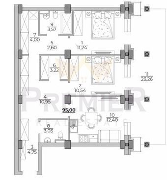 Продава 3-СТАЕН, гр. Варна, м-т Ален мак