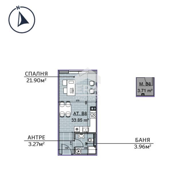 Te koop  Studio Varna , Vazrazjdane 2 , 40 m² | 52594752 - afbeelding [2]